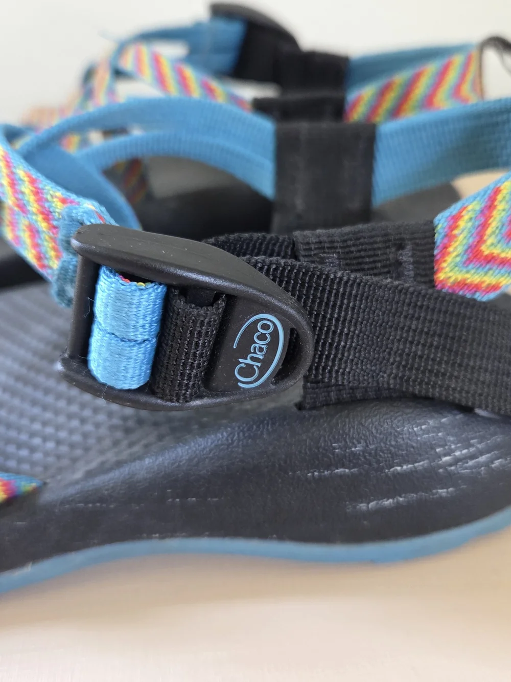 Chaco Kids ZX1 EcoTread Sandals Youth Size 4 Rainbow Fiesta Blue Strappy Hiking